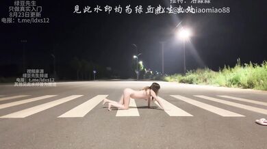 ✅爱露出的女大『洛淼淼』斑马线学狗爬 楼道乳夹 上面还有男生抽烟呢，好刺激想让他看见又怕 (3)
